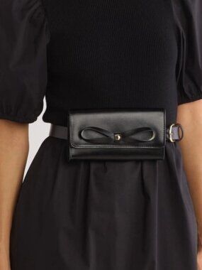 A679 • Smooth Leather Bow Belt Bag